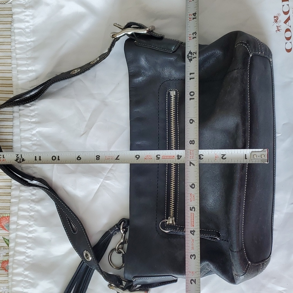 Coach black leather hobo